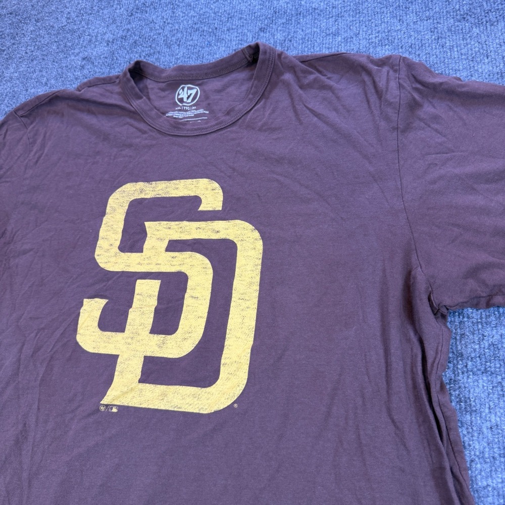 San Diego Padres MLB T-Shirt Brown Yellow SD Logo Mens XXL
